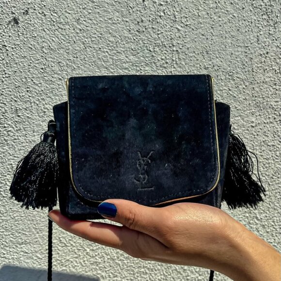YVES SAINT LAURENT Opium Suede Crossbody Bag